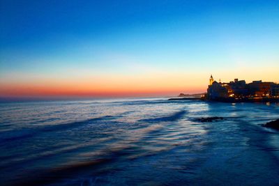 View of sea at sunset