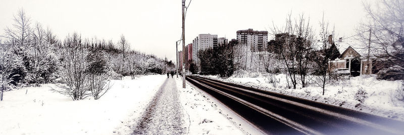 Railroad tracks in winter