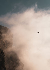 Low angle view of airplane flying in sky