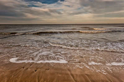 View of sea against cloudy sky