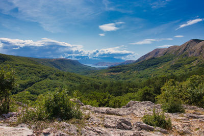 Scenic view of mountains against sky