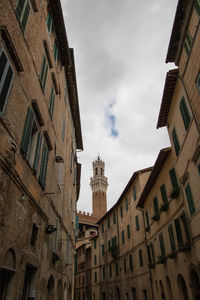 Low angle view of buildings in town