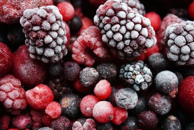 High angle view of berry fruits