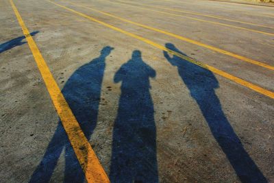 High angle view of shadow on ground