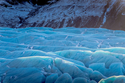 Aerial view of frozen landscape