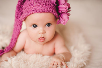 Portrait of cute baby girl