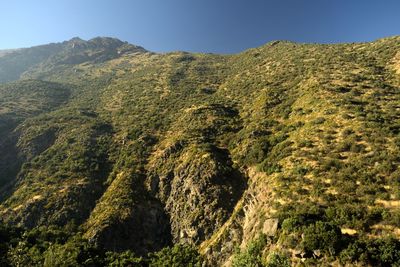 Scenic view of mountains against clear sky