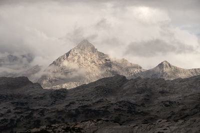 Schönfeldspitze mountain at steinernes meer, mountain landscape in bavaria, germany in autumn