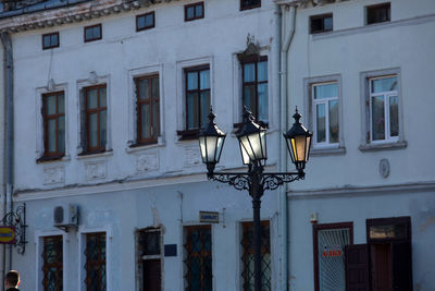 Low angle view of illuminated street light