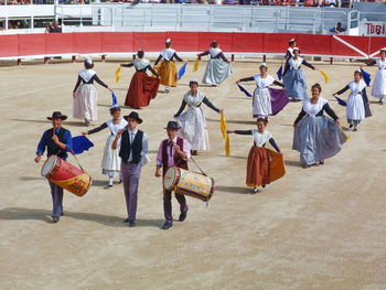 Group of people playing outdoors