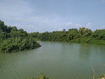 Scenic view of river against sky