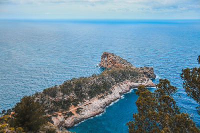 Rock formation in sea