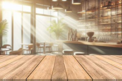 Close-up of wooden table