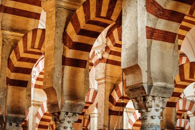 Striped arch ceiling at mosque of cordoba