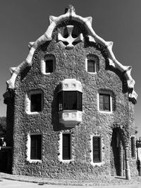 Low angle view of old building against sky