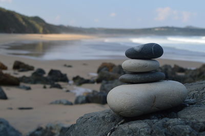 Stack of stones on beach