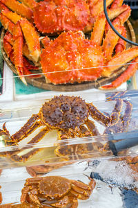 High angle view of food on table