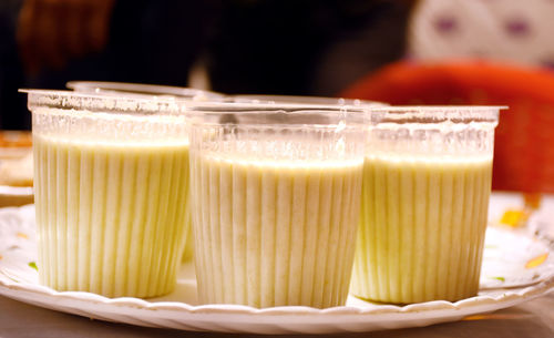Close-up of drink in glass on table