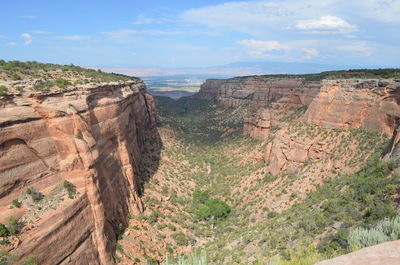 Scenic view of rocky mountains against sky