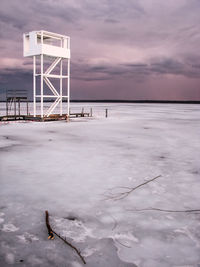 View of frozen lake