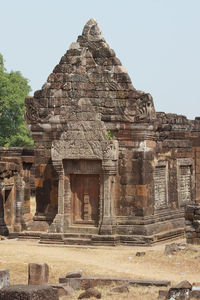 Exterior of temple against clear sky