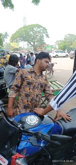 People on street in city
