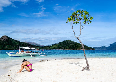 Scenic view of beach against sky