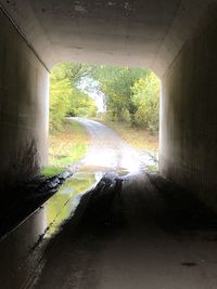 Road seen through tunnel