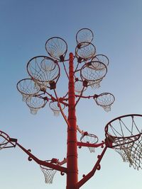 Low angle view of basketball hoop against sky