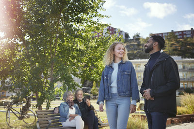 Young couple walking together