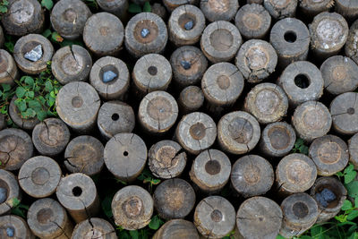 Full frame shot of logs
