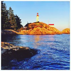 Lighthouse in calm sea