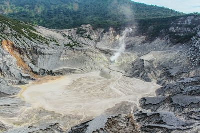 Tangkuban parahu - volcano crater in bandung indonesia