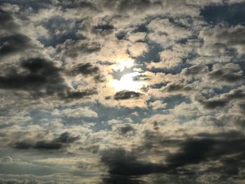 Low angle view of clouds in sky during sunset