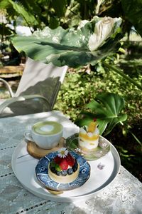 Close-up of dessert on table