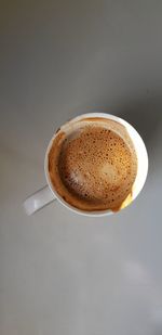 High angle view of coffee on table
