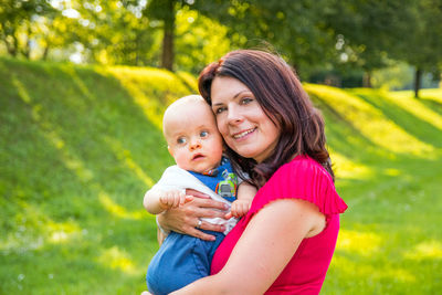 Portrait of mother and daughter