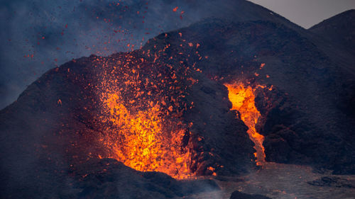 View of bonfire