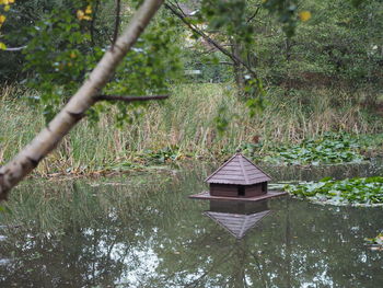 Gazebo in lake