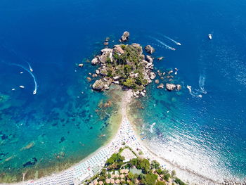 Isola bella small island near taormina, sicily, southern italy. 