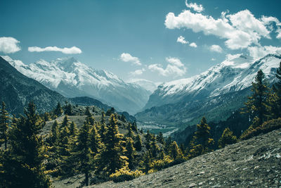 Scenic view of mountains against sky