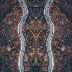 Digital composite image of car on road