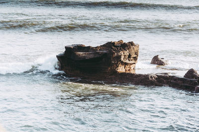 Rock formation on sea shore