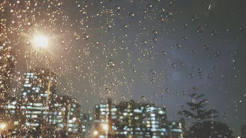 View of illuminated lights at night