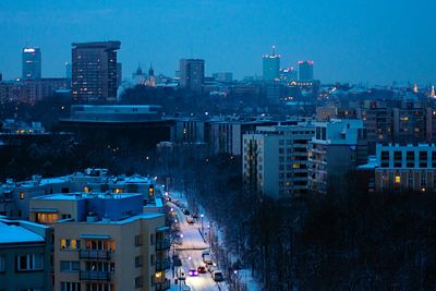 High angle view of city