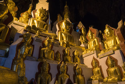 Low angle view of statue at temple