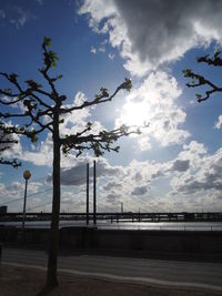 View of road against cloudy sky