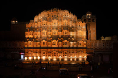 View of illuminated building at night