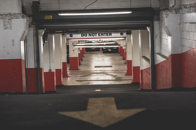 Do not enter sign in parking garage