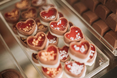 High angle view of cake in plate